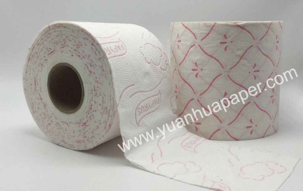 flower pattern embossing print toilet tissue roll