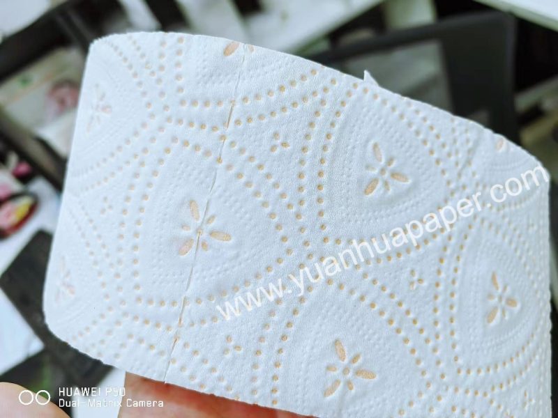 embossing print toilet tissue roll with uneven particles