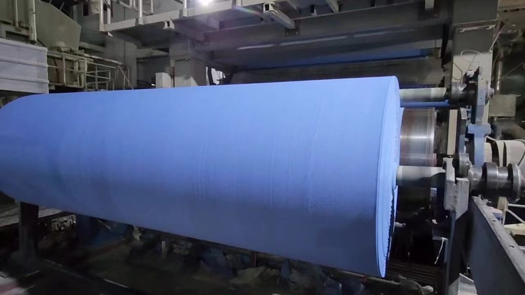 blue colored toilet tissue parent rolls (3)