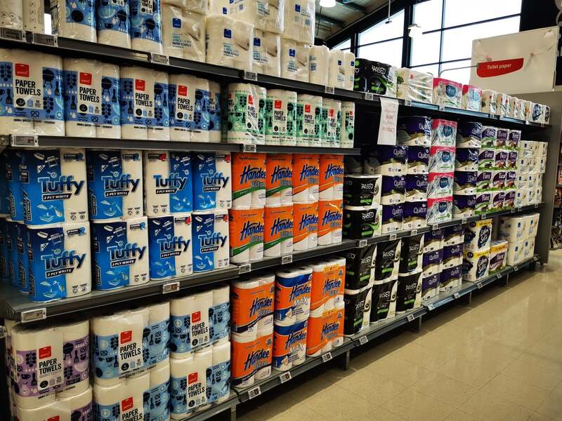 kitchen paper towels in supermarket