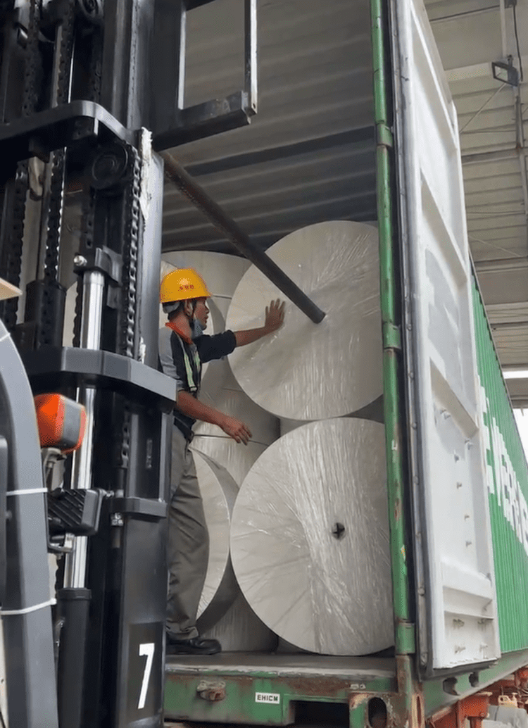 load more tissue parent rolls in a container (2)