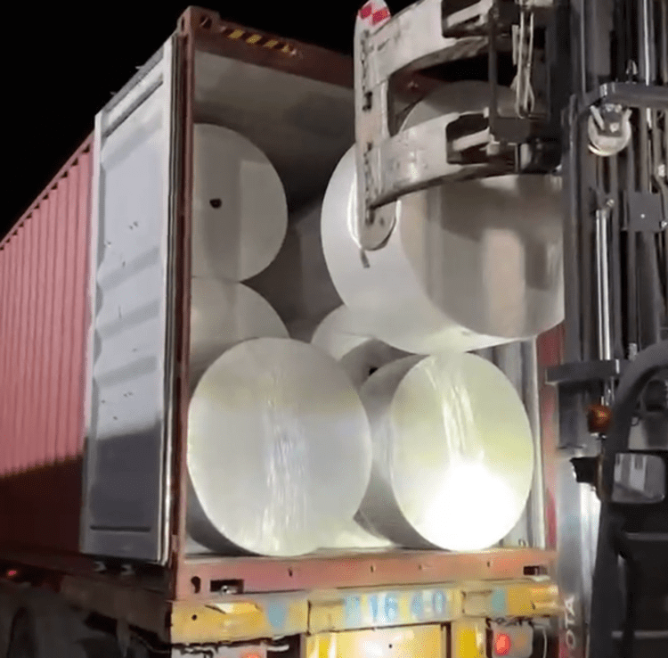 load more tissue parent rolls in a container (3)