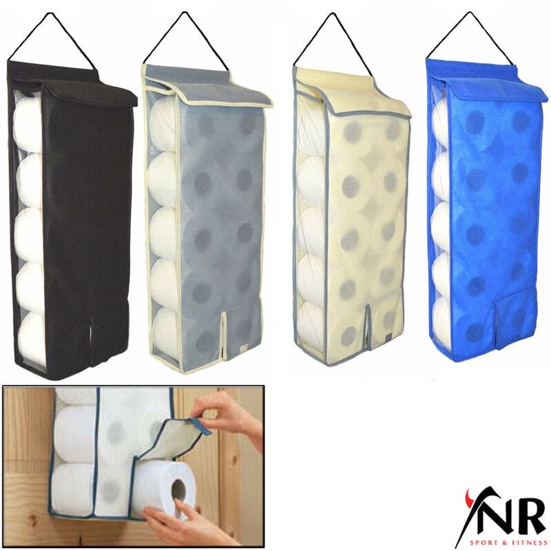 s l1200 hanging toilet roll holder organiser storage bathroom fabric storage dispenser
