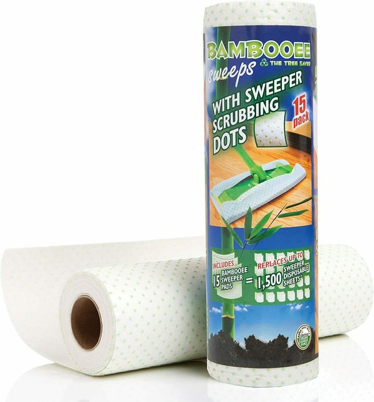bambooee sweeps with scrubbing dots 15 pack replaces 1,500 disposable sheets