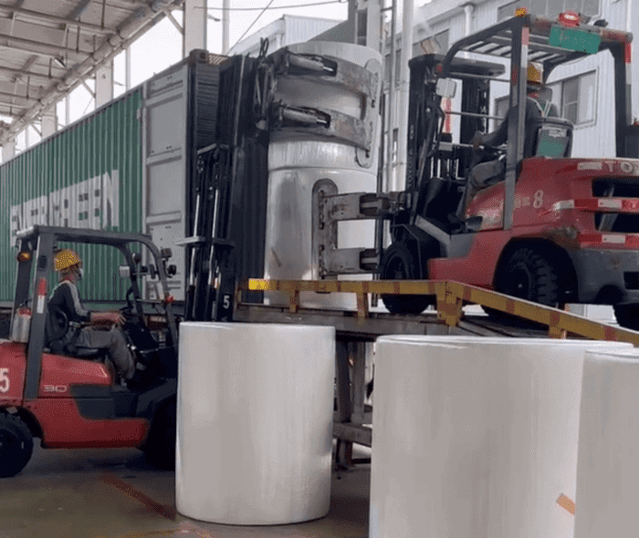 load more tissue parent rolls in a container (7)