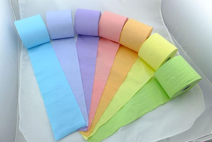 colored toilet paper rolls