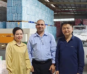 customer visiting our paper mill of tissue mother roll